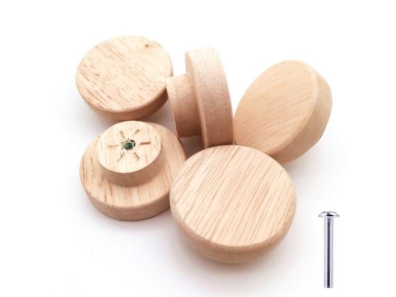 1 Pcs Cabinet Door Wood Knobs Pulls Wardrobe Cupboards Drawer Round Pulls Carousel 2