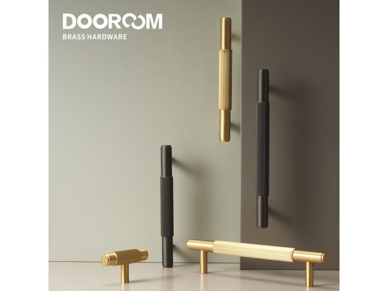 Dooroom Brass Stripe Furniture Handles For Wardrobe Etc. Carousel 2