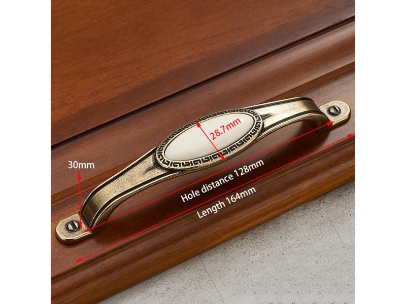 NAIERDI Zinc Alloy Ceramic White Cabinet Handles Drawer Knobs Carousel 1