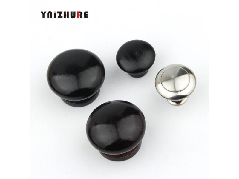 Black Furniture Natural Wood Cabinet Drawer Pull Wardrobe Beech Round Door Carousel 2