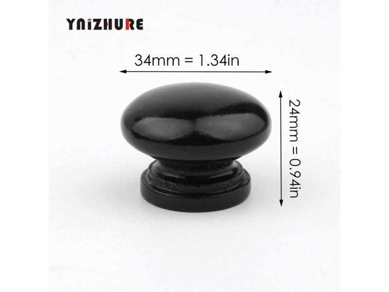 Black Furniture Natural Wood Cabinet Drawer Pull Wardrobe Beech Round Door Carousel 1