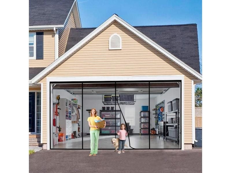 Large Size Magnetic Garage Door Curtain Custom Size Mosquito Net Anti Fly Carousel 1