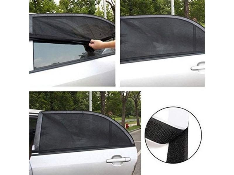 2PCS Car Curtains Front/Rear Side Window Net / Mesh Fabric Curtain Block The Carousel 2
