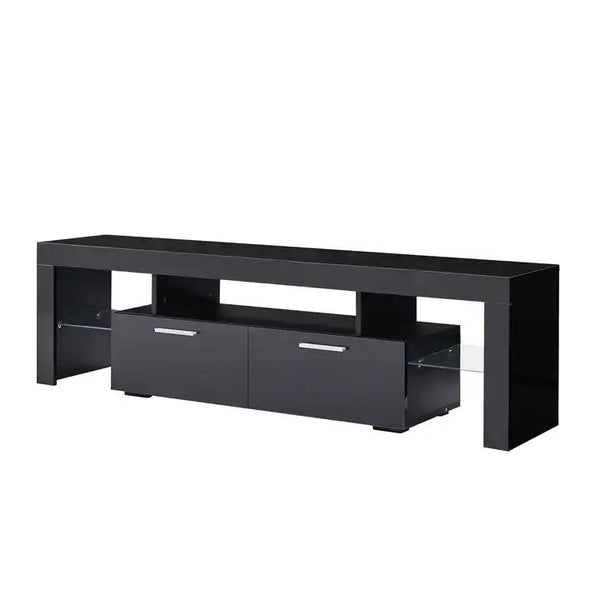 TV Cabinet Black With LED 160cm Carousel 4