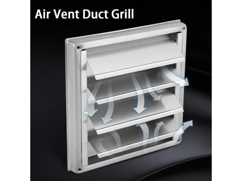 100mm Stainless Steel Wall Square Air Vent Duct Grill Fan Outlet Carousel 1