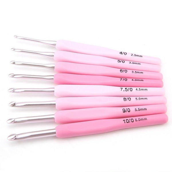 9 PCS Gradient Color Crochet Hook Set Knitting Needles Stitches With Colourful Carousel 1