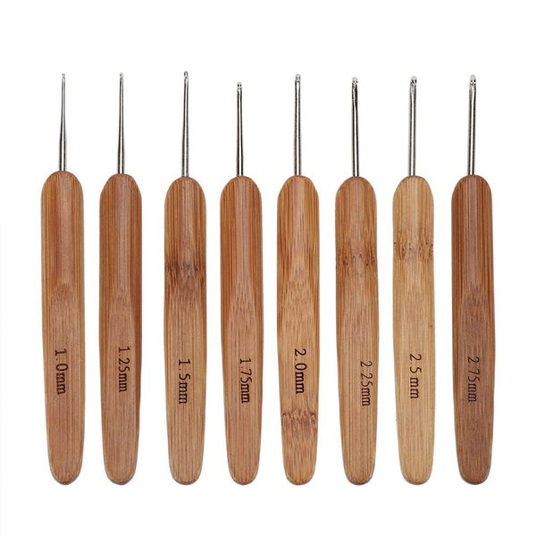 crochet tools kit 20Pcs/Lot Crochet Hooks Needles Bamboo Handle Weave Sewing Carousel 2