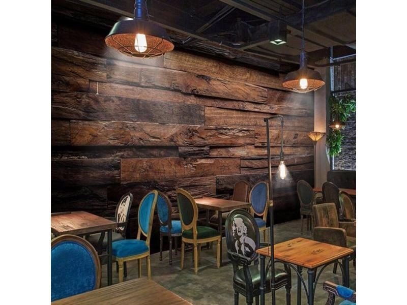Custom Wallpaper Murals Large Wall Painting Retro Nostalgic Wood Panels Wood Carousel 2