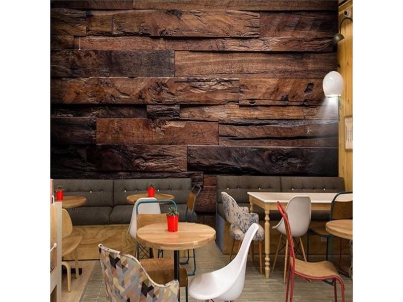 Custom Wallpaper Murals Large Wall Painting Retro Nostalgic Wood Panels Wood Carousel 1