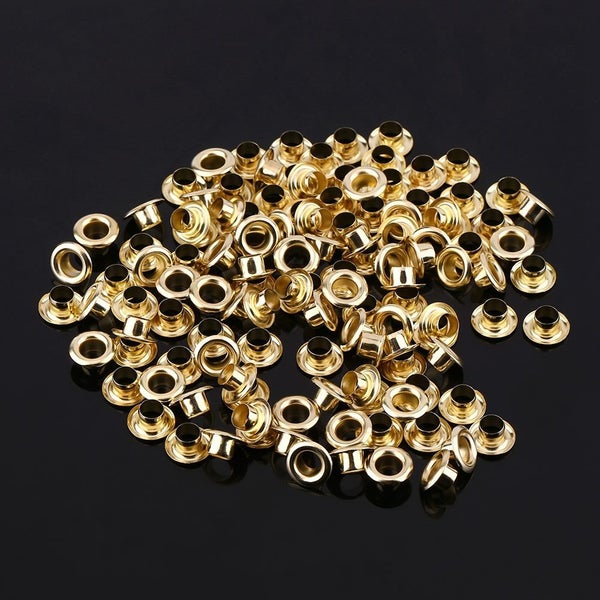Brass Eyelets Grommets with Washers for Leather Craft Sewing (Gold) Carousel 5