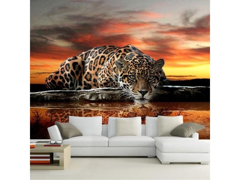 Custom Photo Wallpaper 3D Stereoscopic Animal Leopard Mural Wallpaper Living Carousel 1