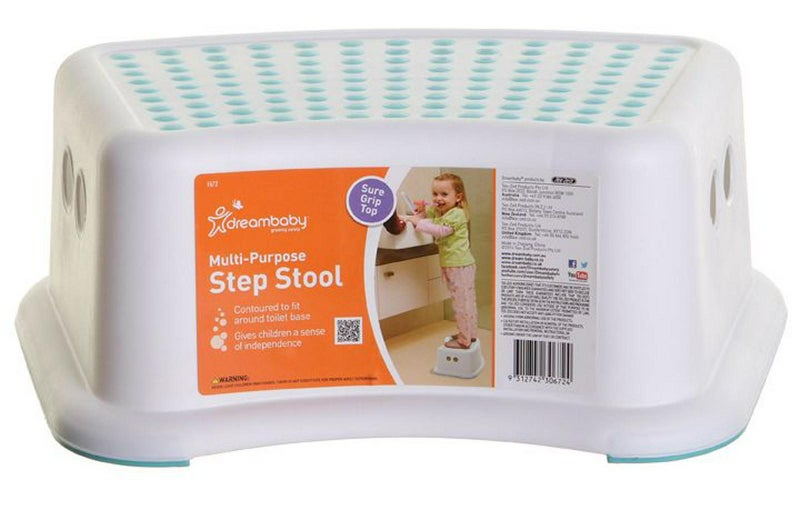 Dreambaby Multi Purpose Step Stool With Non Slip Dots (White & Aqua) Carousel 1