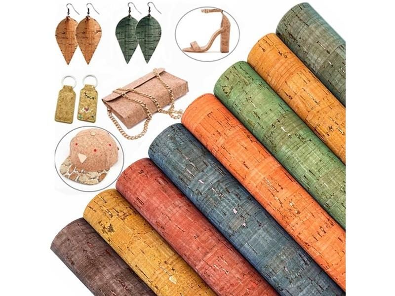 Colored Cork Fabric Faux Leather Sheets 20x30cm For DIY Sewing Accessories Carousel 2