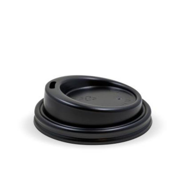Lid Hot Cup Plastic Black 4oz - Biopak (50PC) Carousel 1