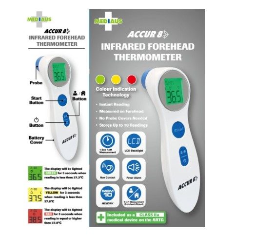 MediAus Accur8 Infrared Thermometer Carousel 2