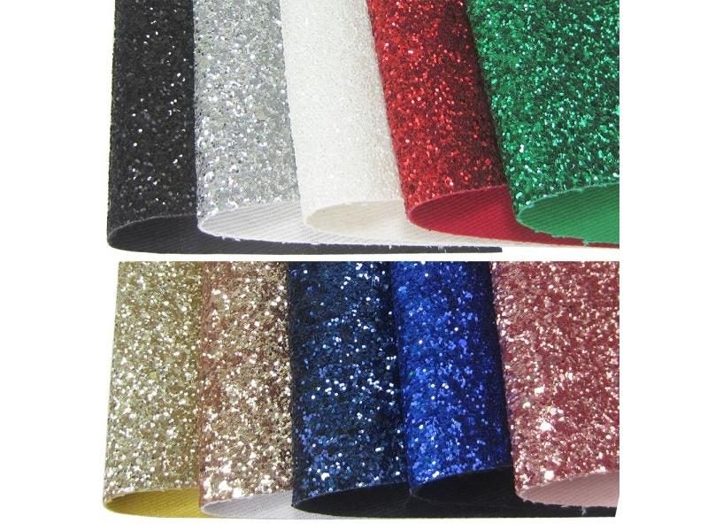 134cm Black White Silver Red Plain Chunky Glitter Fabric Roll Twill Backing For Carousel 2