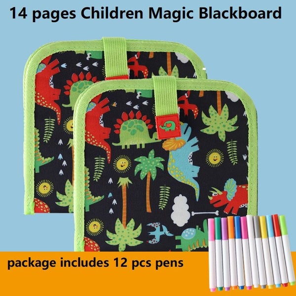 14 Pages Magic Blackboard Children Educational Toy Kids Coloring Carousel 7