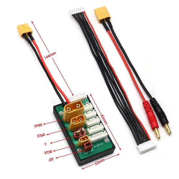 XT30 XT60 XT90 JST T Connector Lipo Battery Charger Board 2-6S Carousel 6