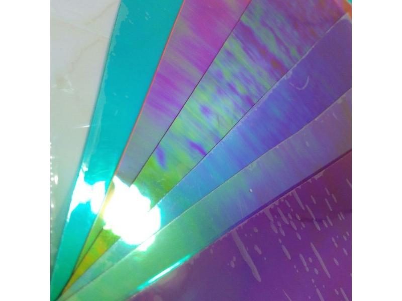 1PC 21X29CM Clear Holographic PVC Synthetic Leather For DIY Accessories 7S80A Carousel 2