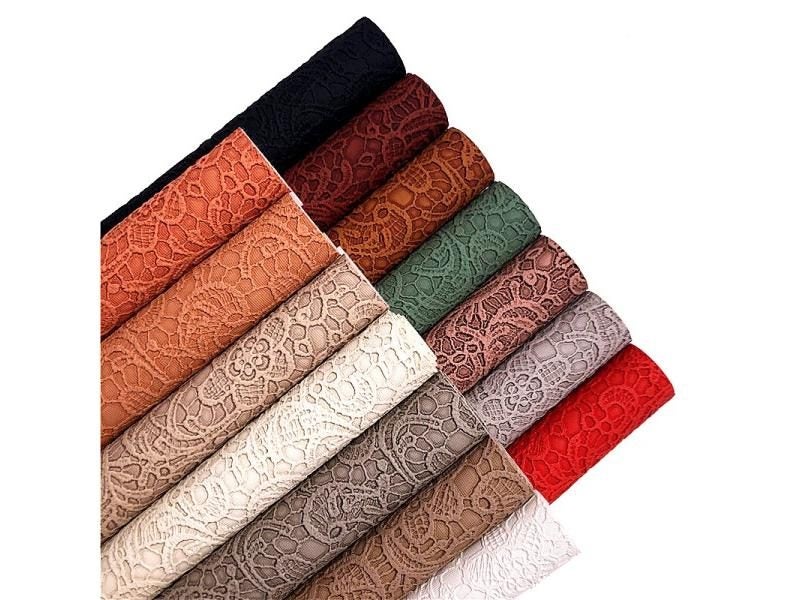 Lace Embossed Faux Leather Vinyl Fabric A4 SIZE GM3059B For DIY Bows Earrings Carousel 2