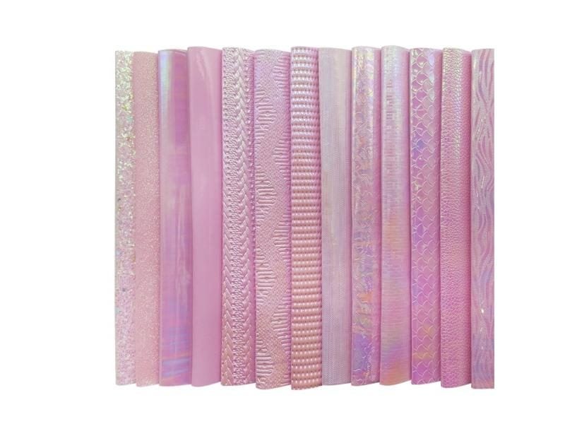 22 30cm Pink Rainbow Glitter Mermaid Synthetic Leather Hearts Faux Fabric Carousel 2