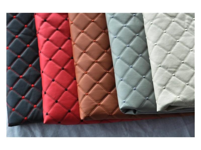 Alcantara PU Leather Perforated Embroidered Plaid Fabrics For Car Interior Carousel 2