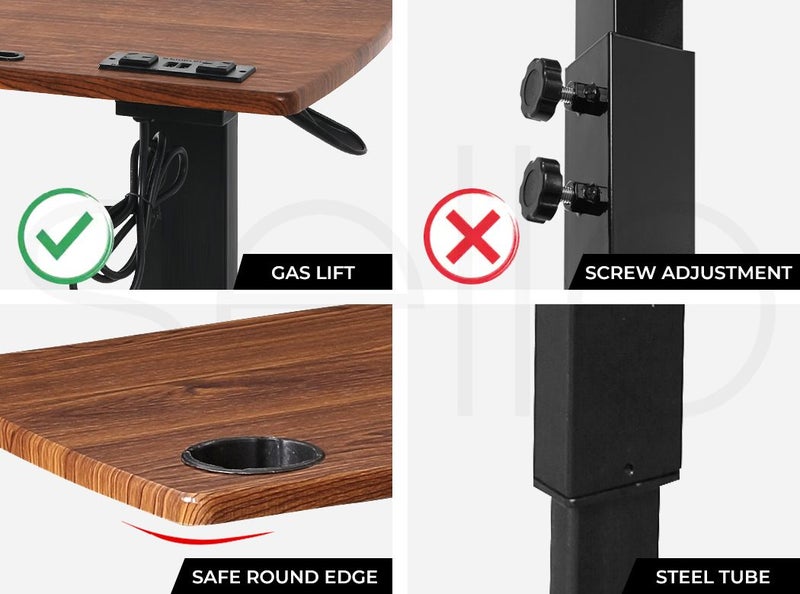 Levede Mobile Standing Desk Foldable Bed Side Table Gas Lift Stand Computer Carousel 10