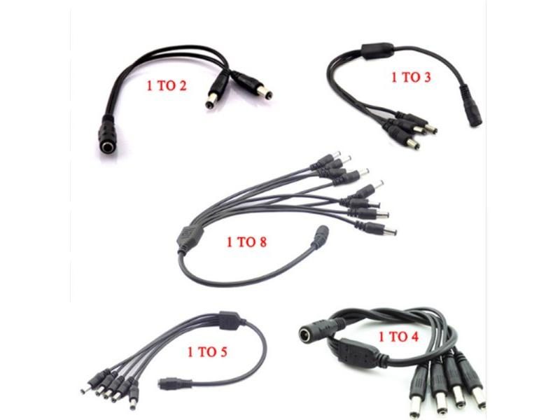 12V DC Power Splitter Plug 1F To 2 3 4 5 6 8M CCTV Cable Adapter Carousel 2