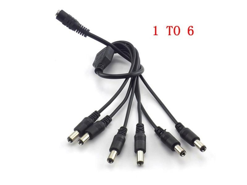 12V DC Power Splitter Plug 1F To 2 3 4 5 6 8M CCTV Cable Adapter Carousel 1