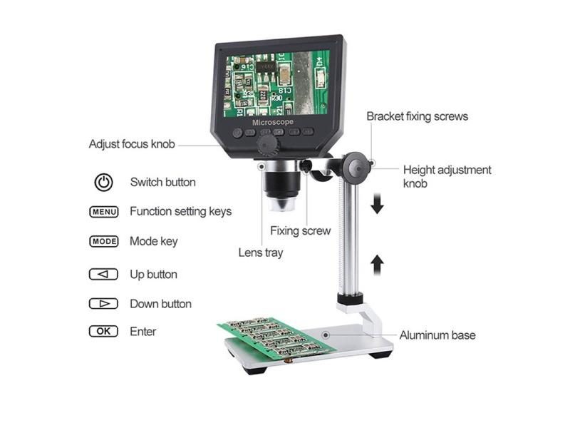 G600 600X Electronic USB Microscope Digital Soldering Video Microscope Camera Carousel 1