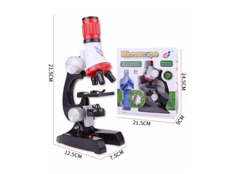 Microscope Kit Lab With Phone Holder LED School Science Educational Toy Gift Carousel 1