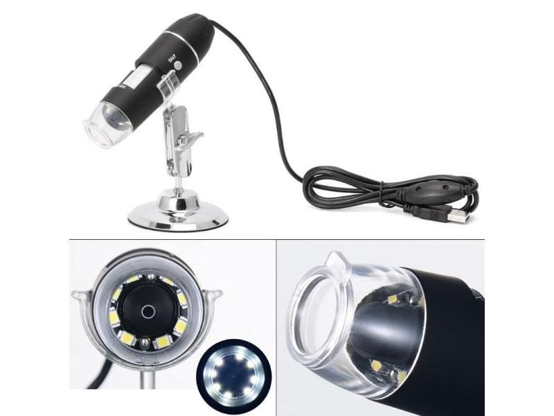 1600X USB Digital Microscope Camera Endoscope 8LED Magnifier With Hold Stand Carousel 1