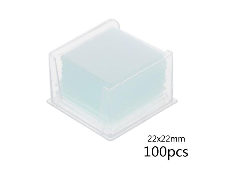 100Pcs Transparent Square Glass Slides Coverslips Coverslides Microscope Carousel 1