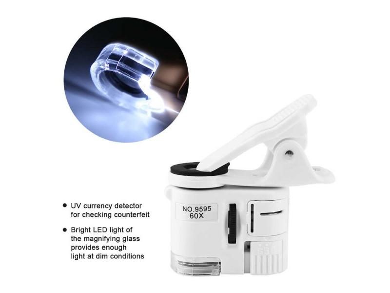 Digital Microscope 9595W 60X Magnifying Glass LED UV Light Mini Mobile Phone Carousel 1
