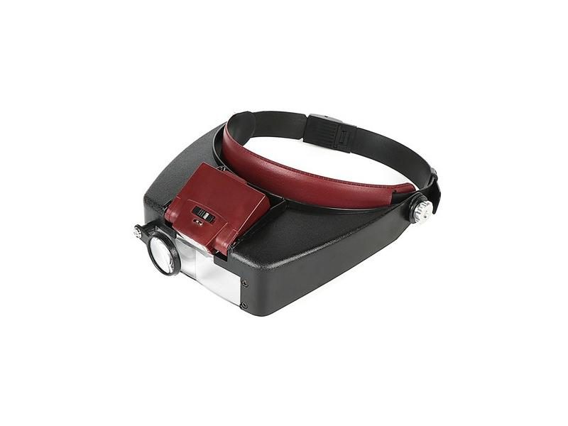 Magnifying Headset Lamp With Magnifying Glass Jeweler Loupe Wearing Style 1.5x Carousel 1