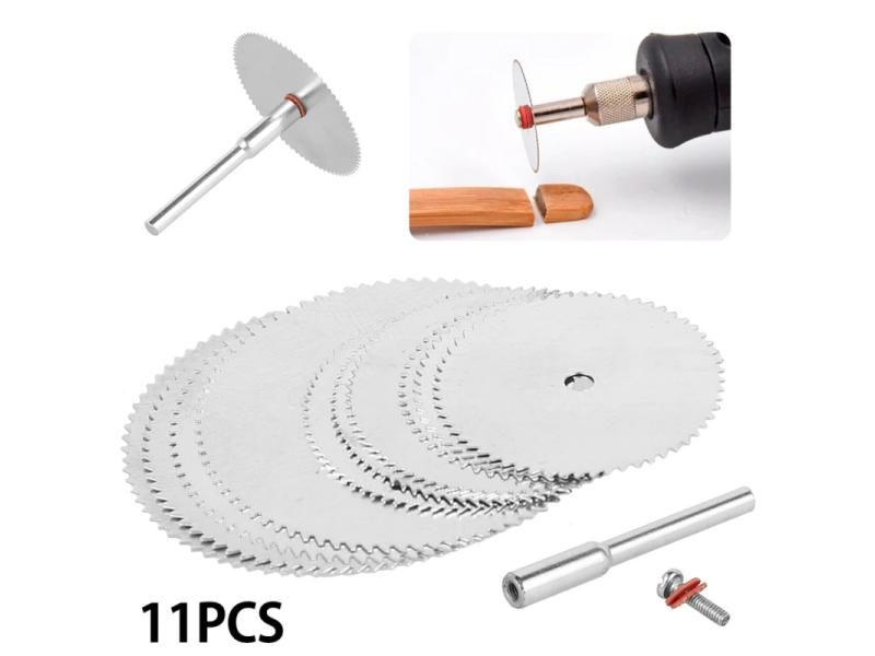 11pcs Mini Circular Saw Blade Stainless Steel Grinding Cutting Disc For Dre-mel Carousel 1