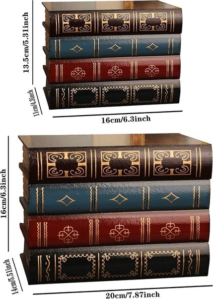 2 Pcs False Book Box Vintage Storage Book Jewellery Storage Packaging Study Book Carousel 1
