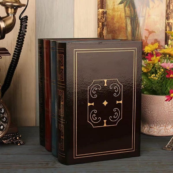 2 Pcs False Book Box Vintage Storage Book Jewellery Storage Packaging Study Book Carousel 4