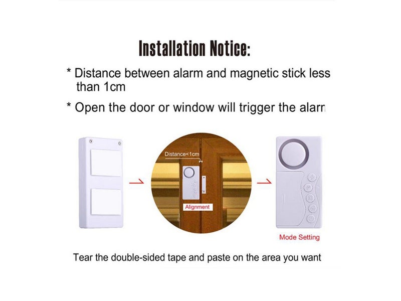 4 in 1 Magnetic Door Window Intrude Detector Wireless Security Alarm Carousel 4