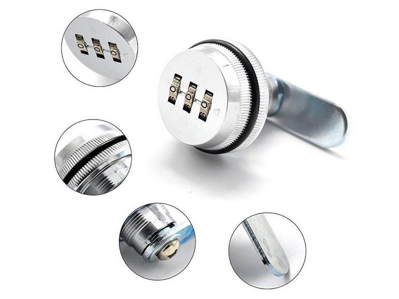 20mm 3 Digital Code Cam-Lock Cabinet Locker Keyless Security Lock Silver Carousel 3