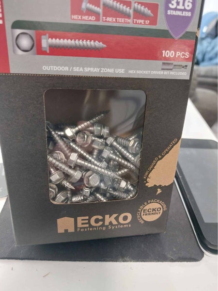 Hex Head Type 17 Tek Screws 316G Stainless Steel 14G x 35mm 100 pack Carousel 2
