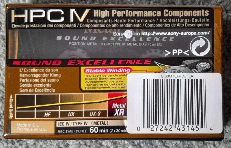Sony Metal XR-60 min (Type IV) Blank Audio Cassette Tape (new/sealed) Carousel 2