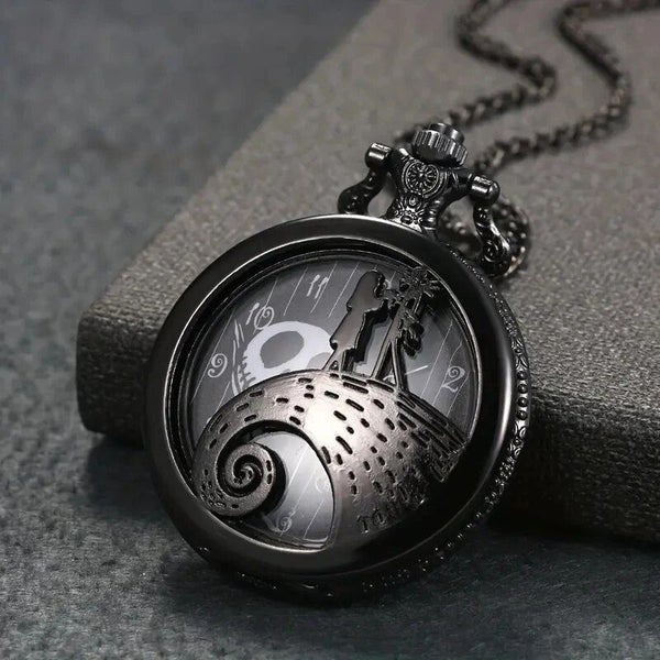 Fashion Lovers Skeleton Quarzt Pocket Watch with Chain Necklace Carousel 7