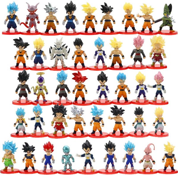 21pcs/lot Dragon Ball Mini Figure Super Saiyan Goku Vegeta Action Carousel 2