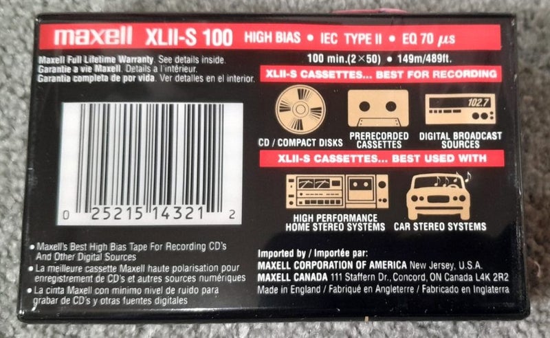 Maxell's Top Type II Tape! XLII-S 100 min Blank Audio Cassette Tape (new) Carousel 3