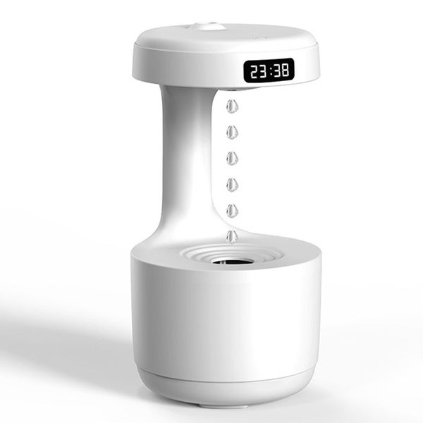 Anti-Gravity Droplet Humidifier with LED Smart Display Clock - USB Rechargeable Carousel 1