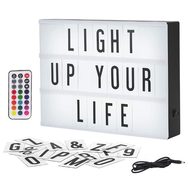 Cinema Lightbox Color Changing Light Up Massage Board with 90 Letters & Symbo... Carousel 2