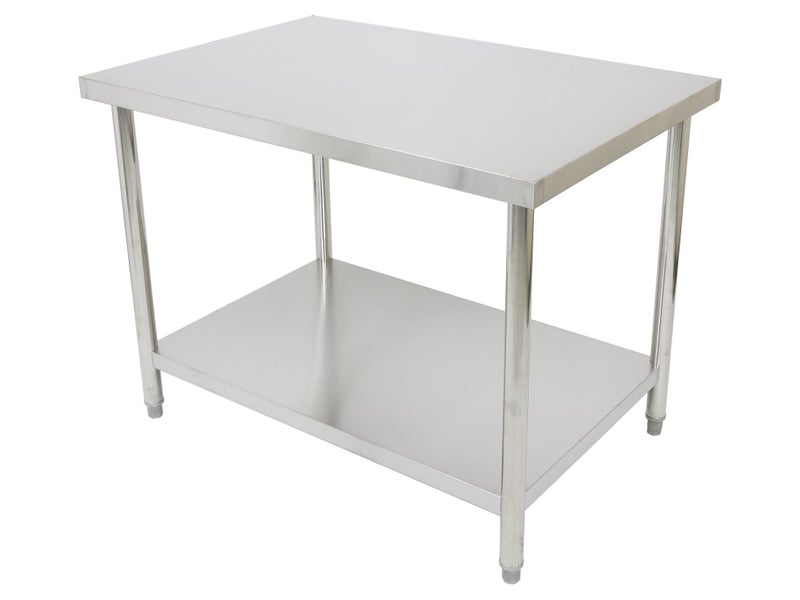 1.2m x 80cm Stainless Steel Commercial Work Bench Counter Top with Lower Shelf Carousel 1