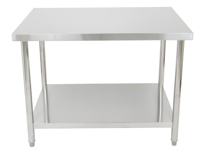 1.2m x 80cm Stainless Steel Commercial Work Bench Counter Top with Lower Shelf Carousel 2