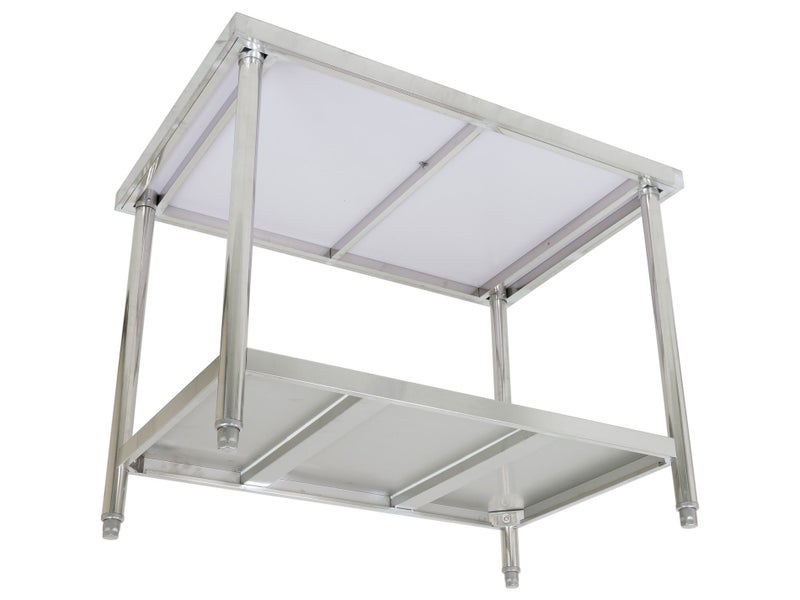 1.2m x 80cm Stainless Steel Commercial Work Bench Counter Top with Lower Shelf Carousel 3